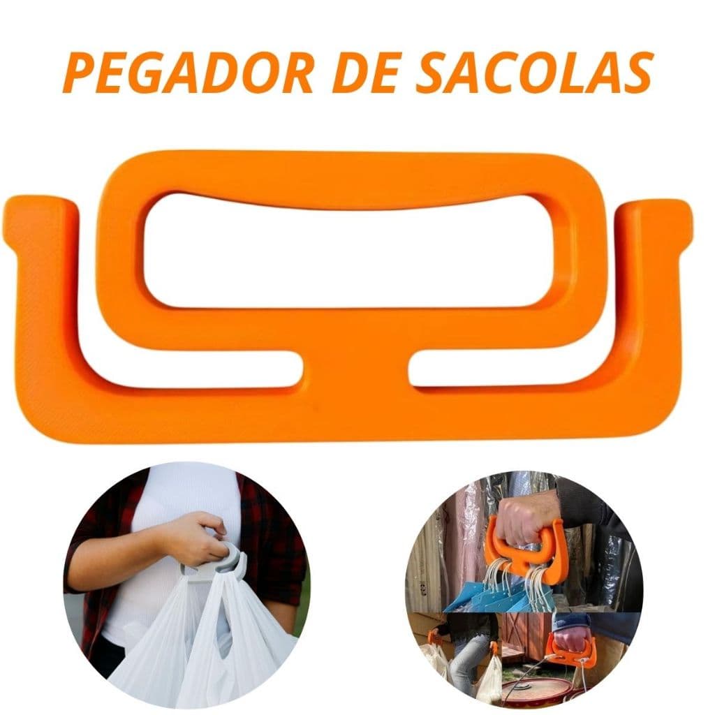Suporte Pegador de Sacolas 16x9cm – Mais Conforto ao Carregar Compras