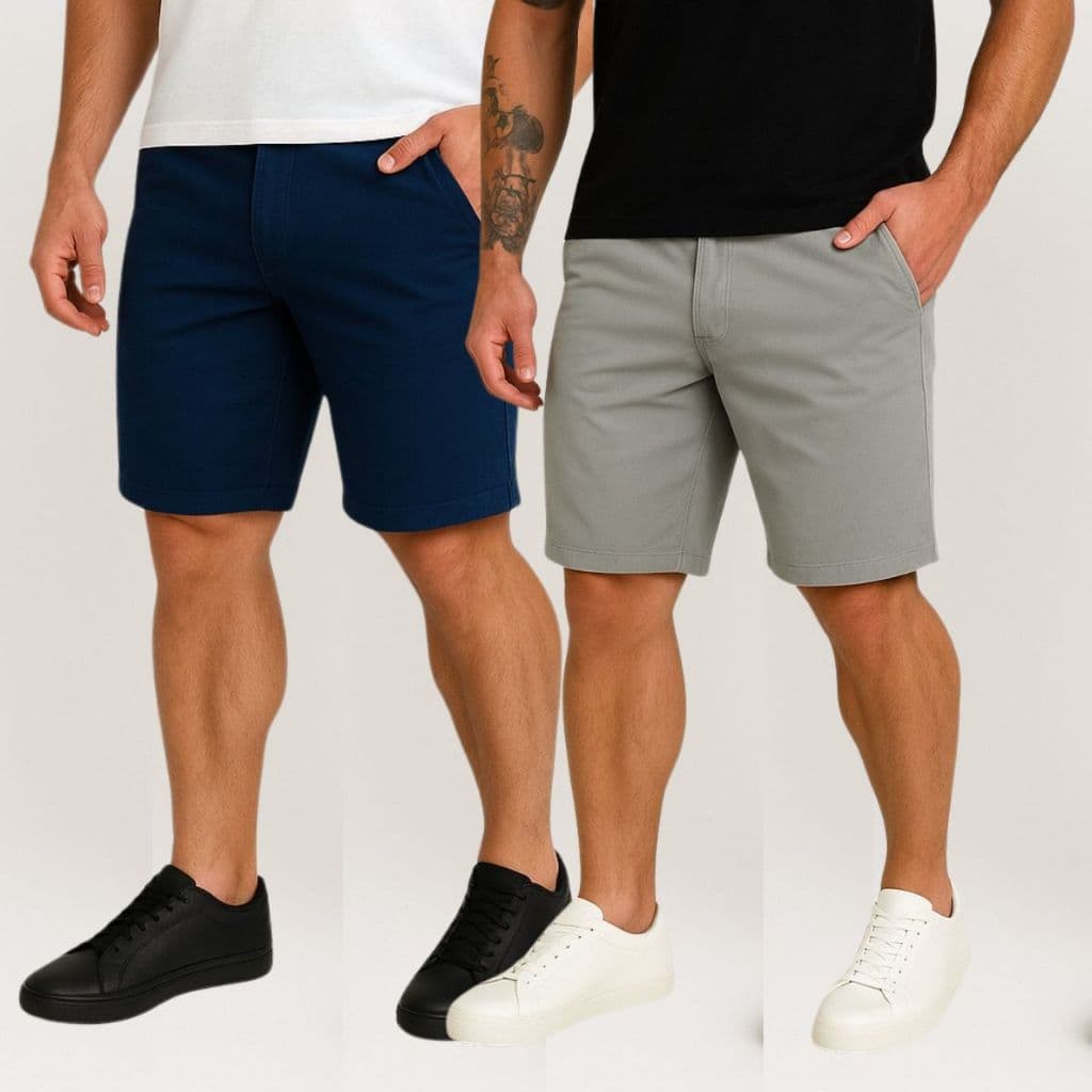 Kit 2 Bermudas Sarja Masculina Reta Coloridas 36 ao 46