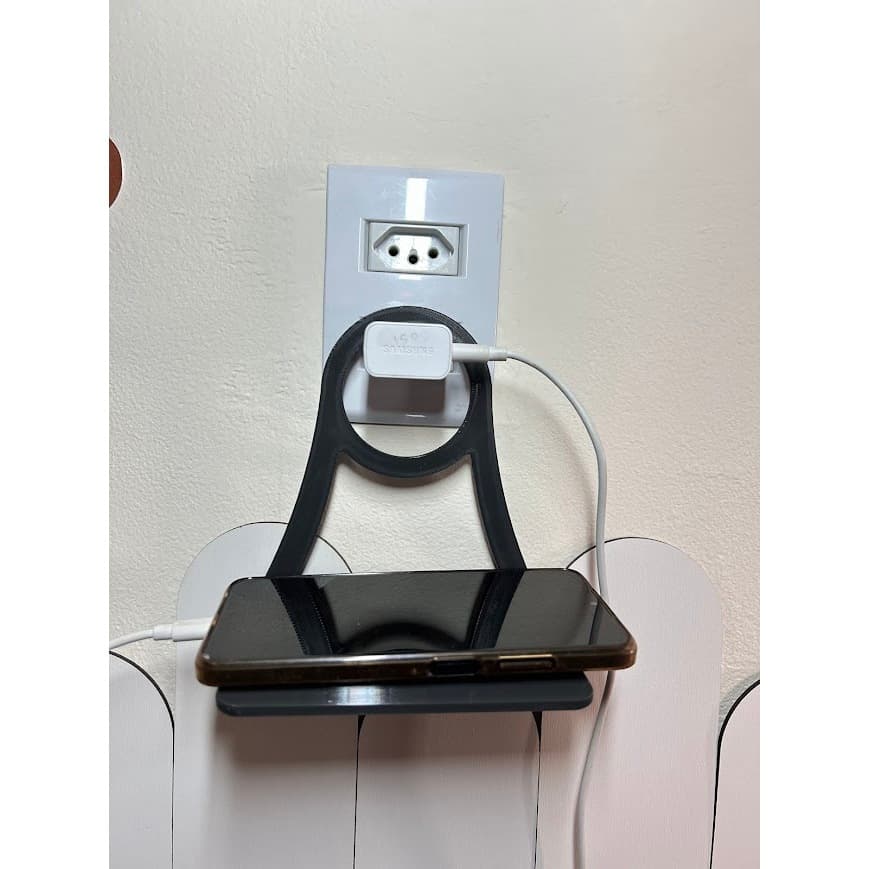 SUPORTE CELULAR PARA CARREGADOR/TOMADA COR CHUMBO
