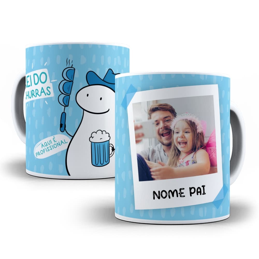 Caneca personalizada dia dos pais com foto flork, meu heroi, papai, o melhor pai do mundo