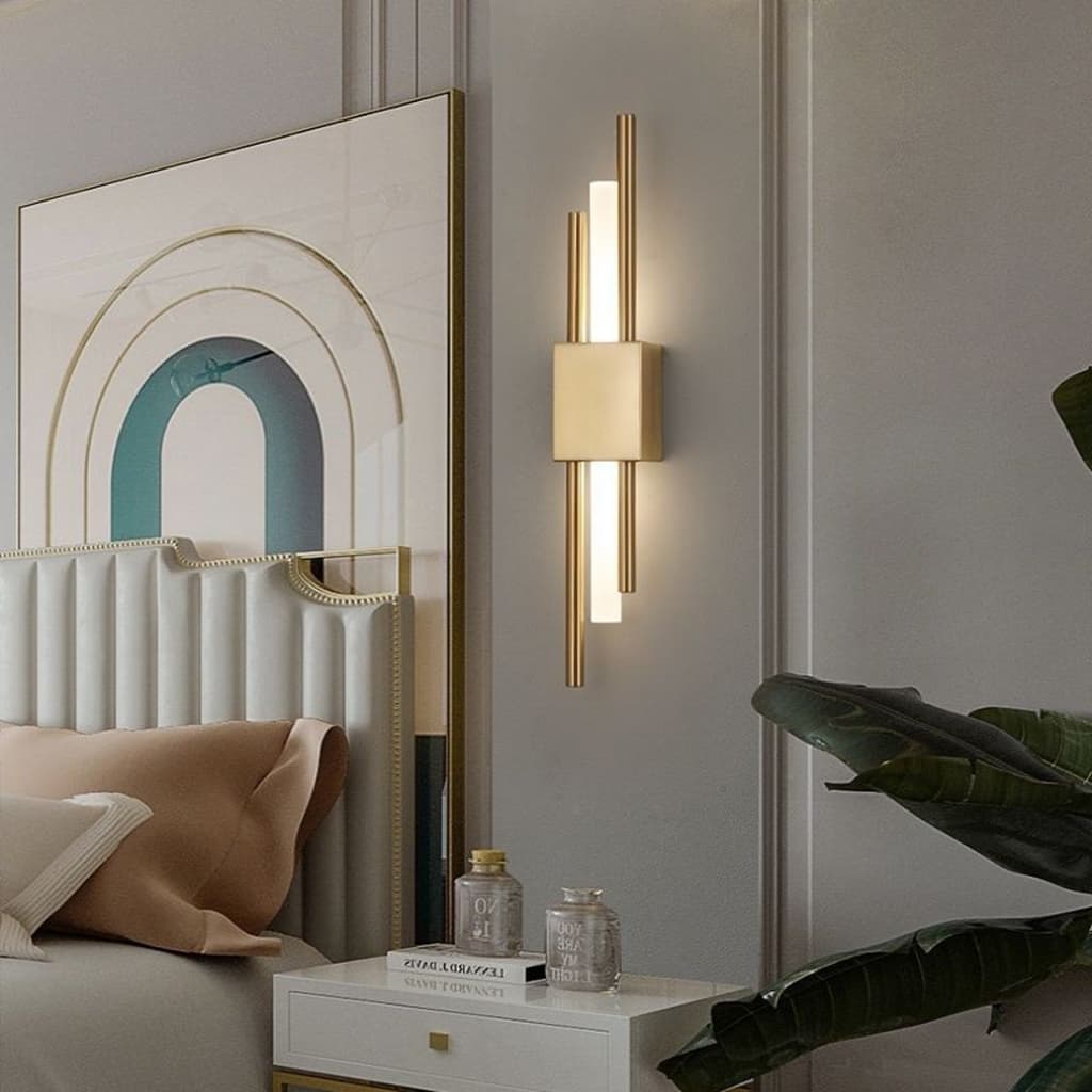 Arandela de Parede Linear Moderna Dourada 10W 3 Cores em 1 Luminária De Parede LED