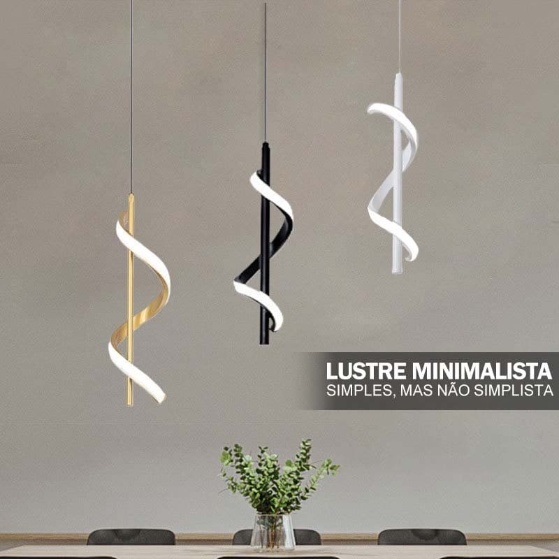 Lustre Pendente Luminária de Teto Led Dourado Decoração Minimalista Moderno para Sala Quarto