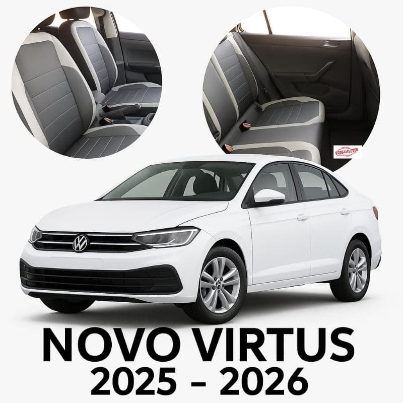 Capa Para Banco Automotivo Couro Sintético Sob Medida Carro Volkswagen Novo Virtus 2025 2026