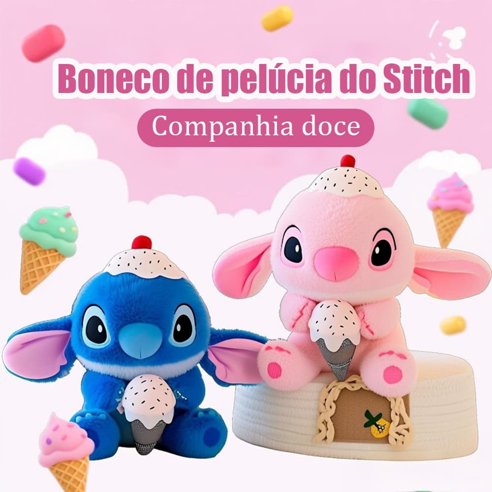 pelúcia lilo e stitch disney 23cm:estilo de sorvete fofo - pronta entreg