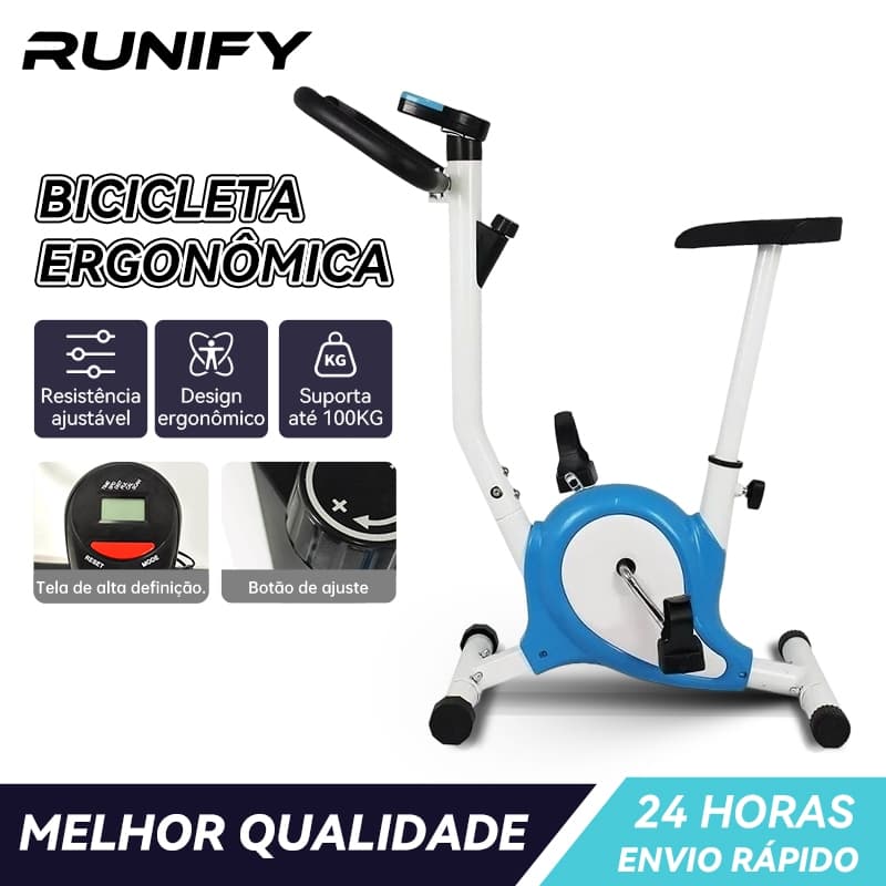 Bicicleta Ergométrica Fitness Residencial 21 Velocidades Compacta Branco Ajuste de Sete Níveis