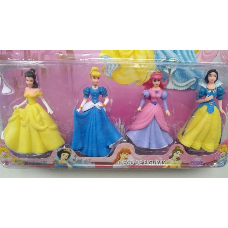 Kit 4 Bonecas Princesas da Disney Cinderela Branca de Neve Bela Ariel dos Filmes brinquedos barato mede 12 cm