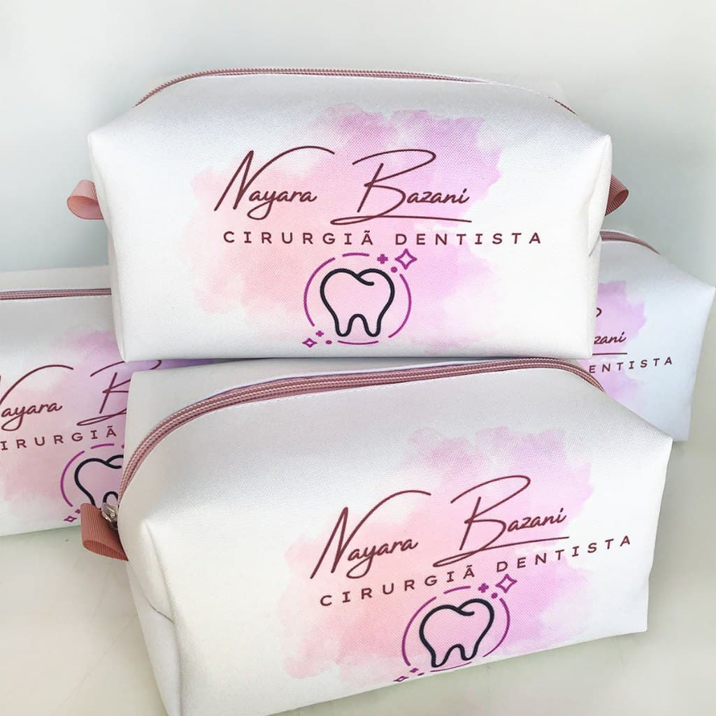 Kit Necessaire Personalizada box G Lembrancinha brinde com logo (15 a 50 unidades)