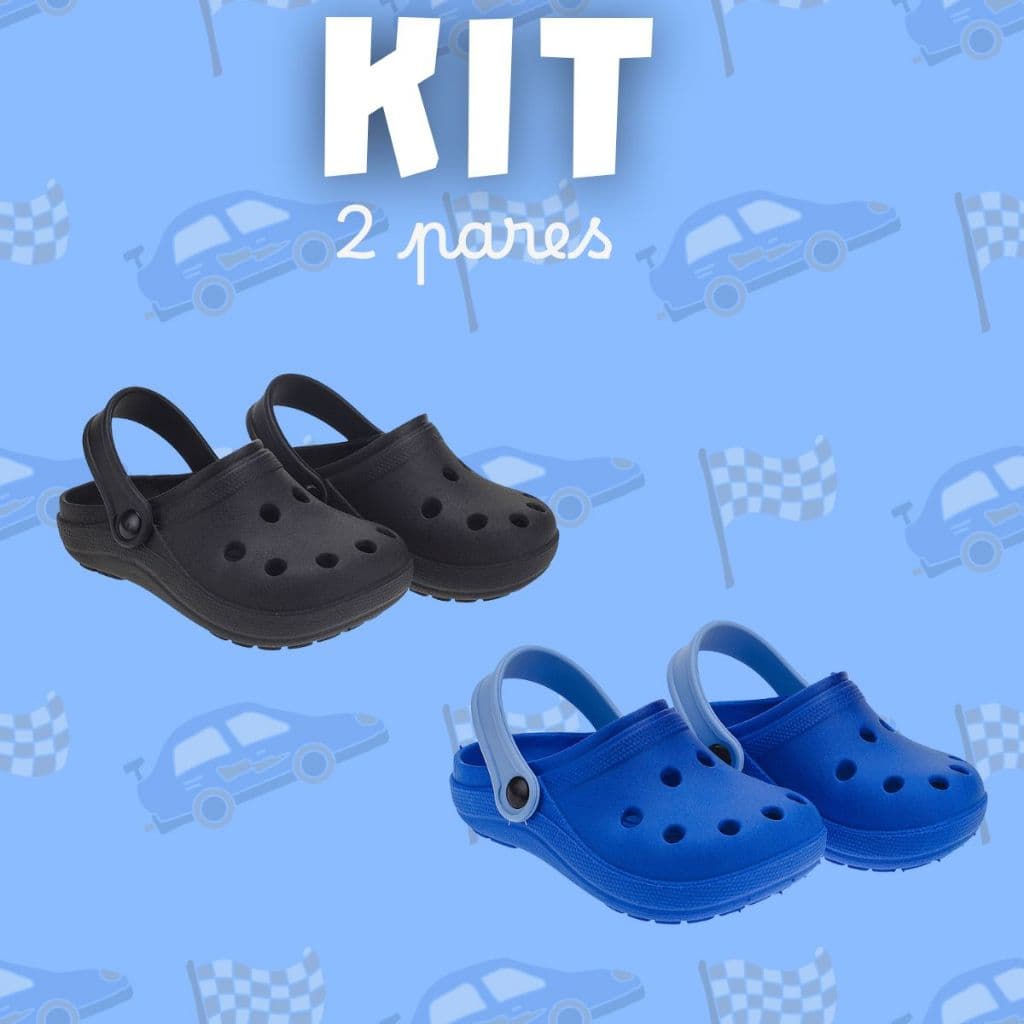 Kit 2 Pares Sandália Babuche Infantil Meninos Chinelo Calce Fácil Prático Conforto Extremo Dia Dia