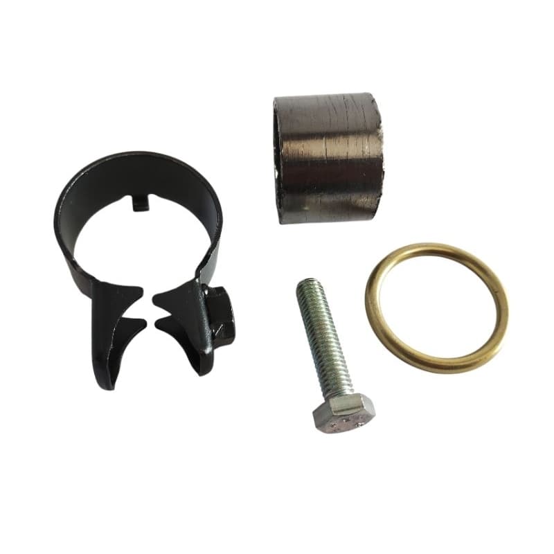 KIT Abraçadeira Escape+Guarnicao Vedação+Parafuso+Anel  NXR Bros 150 2003 A 2008 CRF 230 2006 A 2020