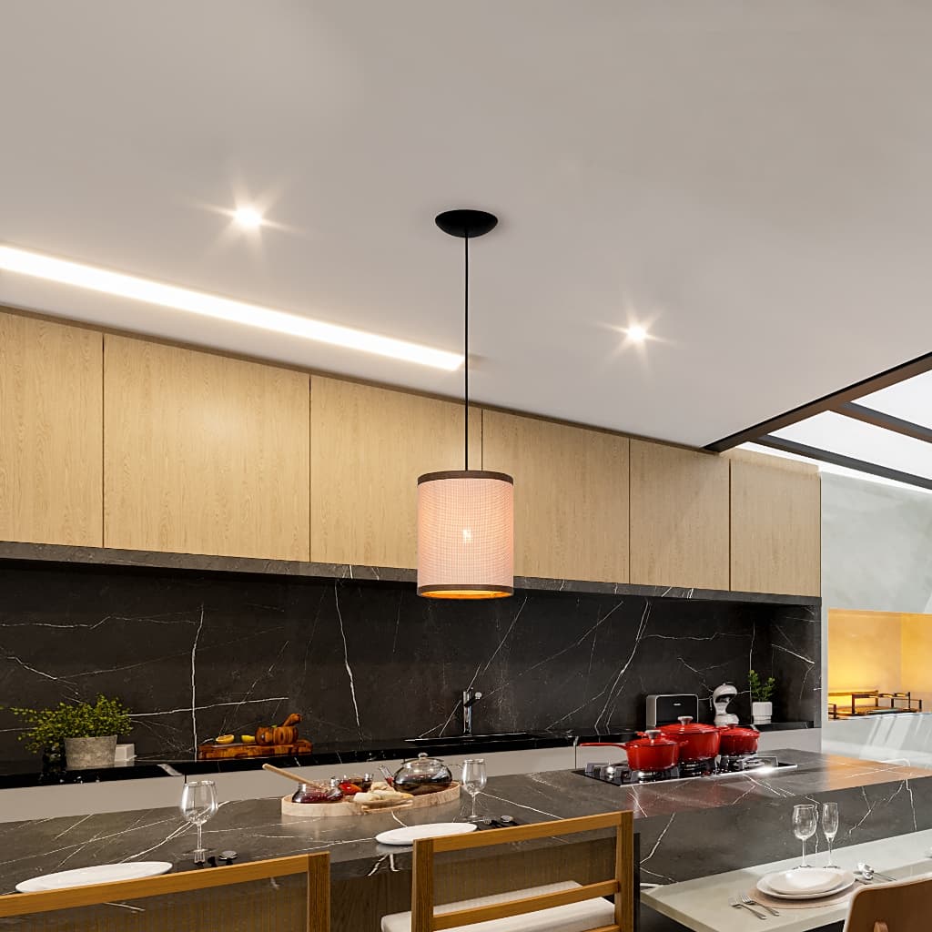 Luminária De Teto Pendente Aurora Cúpula Cilíndrica Sala Cozinha Escritório Decoração