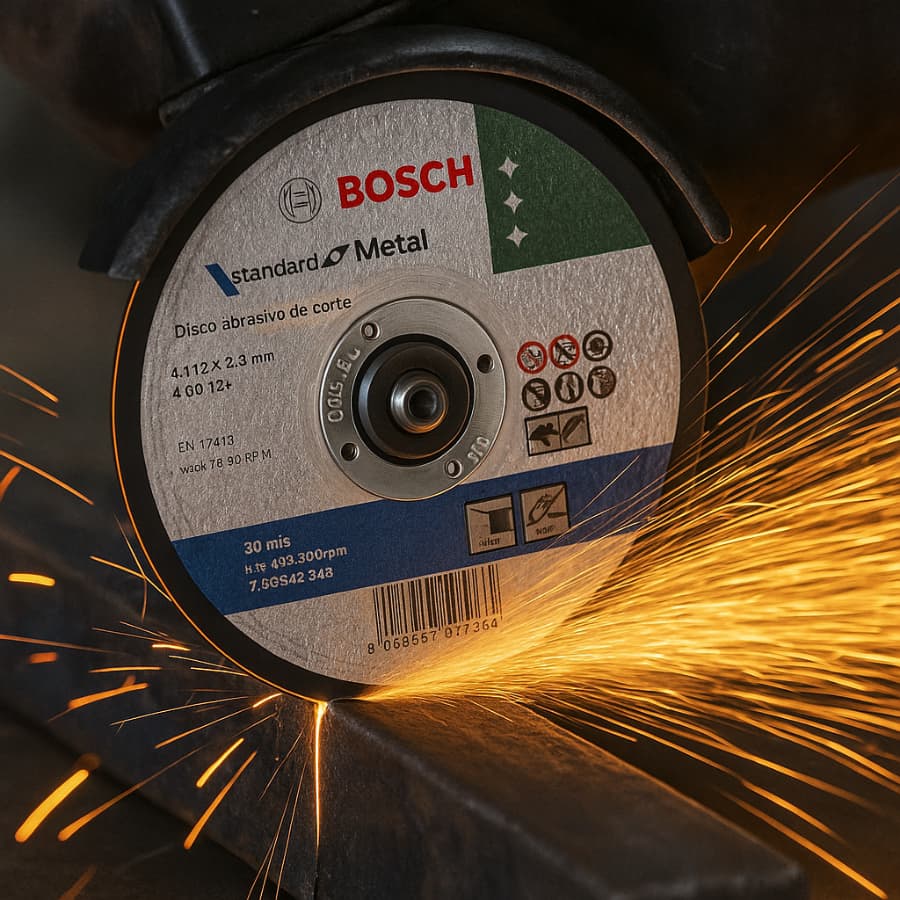 Kit 10 Disco de Corte Profissional Abrasivo Bosch Standard Metal 115x1,0x22,23 Mm 4.1/2  Ferro Aço