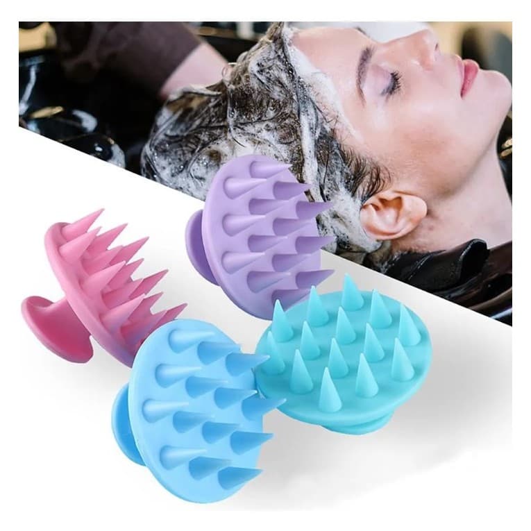 Escova Massageadora de Silicone para Couro Cabeludo – Anticaspa | Anticoceira | Spa Capilar