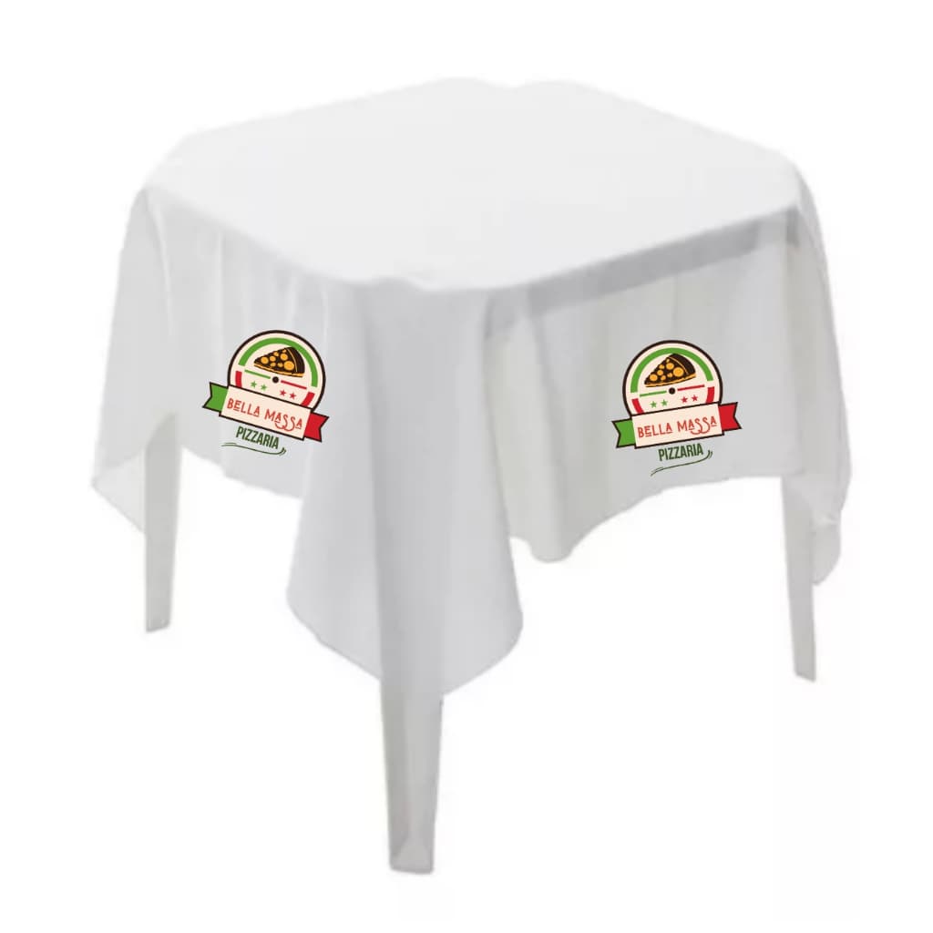 Kit com 25 Toalhas de Mesa quadrada Oxford personalizada p/ Pizzaria, Padaria, Restaurante, Padaria, Confeitaria
