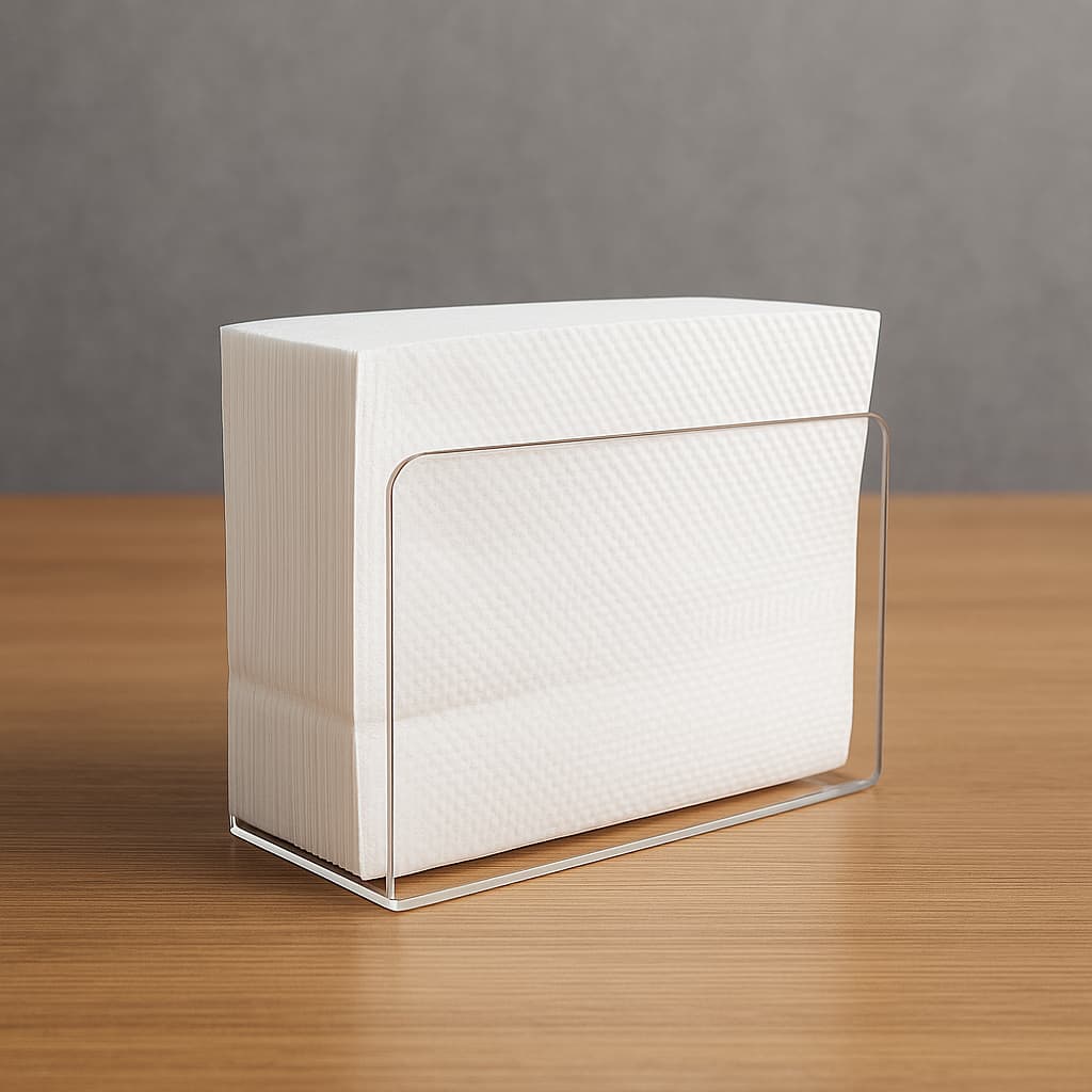Porta Guardanapo Acrilico Cristal Suporte Transparente Apoio De Papel Decoração Mesa Restaurante Lanchonete
