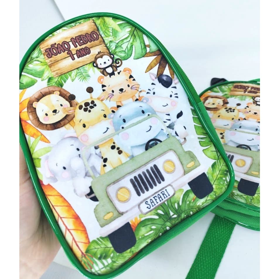 Kit 10 mochilinhas personalizadas, SAFARI, ANIMAIS, lembrancinhas de festa, fazemos vários temas!