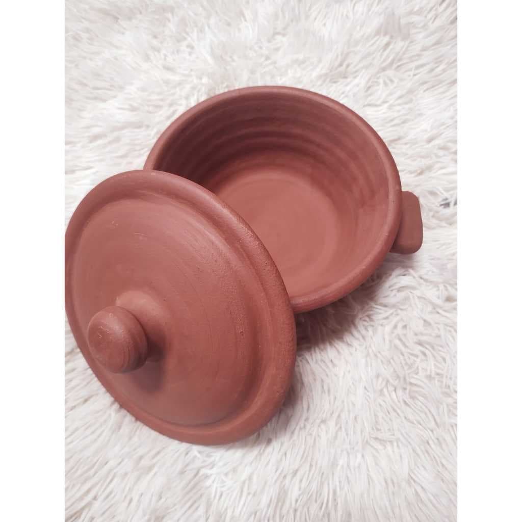 Panela Com Tampa De Cerâmica Com Alças 20cmx15cm- Não Pode Ir Ao Fogo - Somente Manter Quente