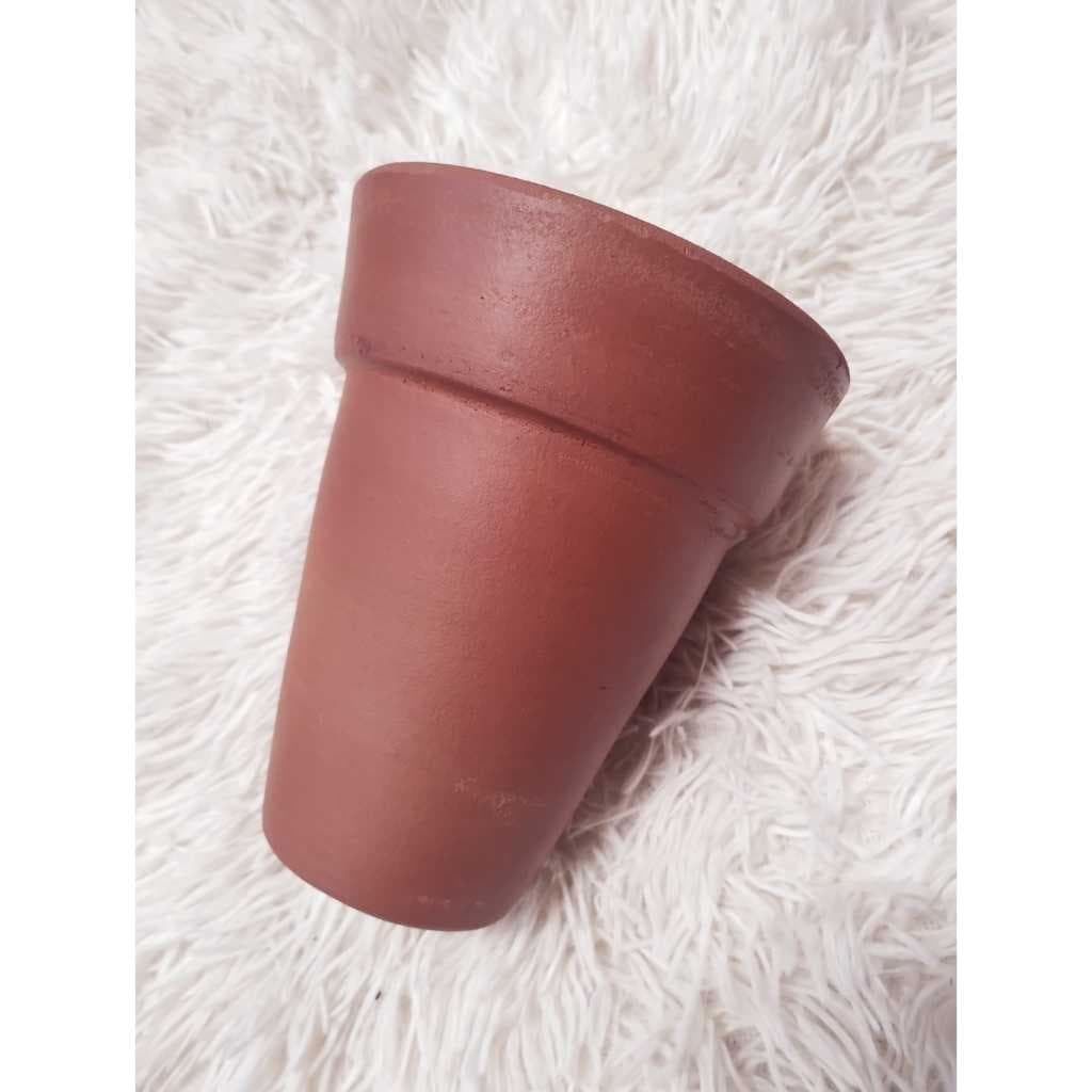 Vaso Cone 21cmx16,5cm n°03 De Cerâmica Com Furo