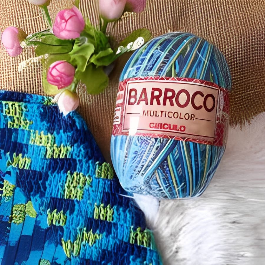 Fio Barroco Multicolor 400g Fio 6 Círculo – 100% Algodão Premium para Crochê e Tricô