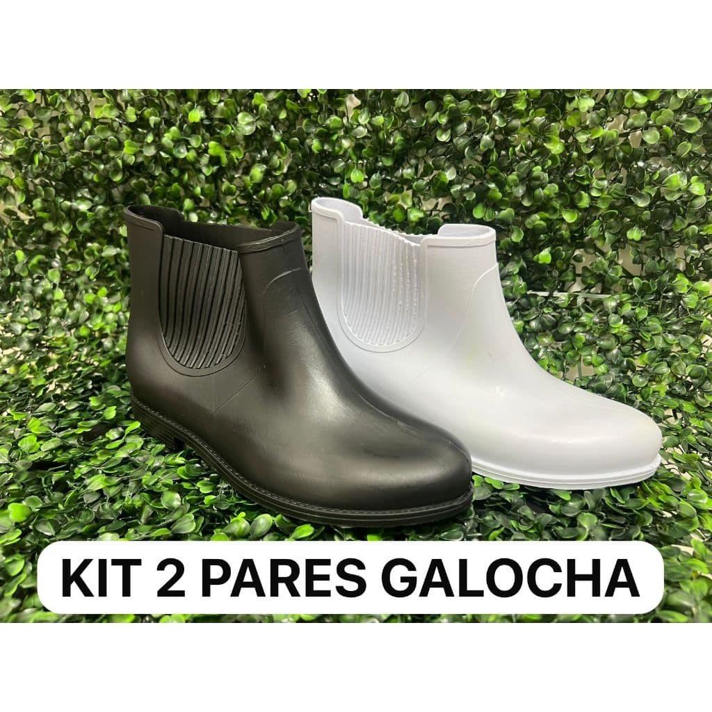 KIT 2 PARES GALOCHA IMPERMEAVEL LIMPEZA BOTA BOTINHA BOTINA