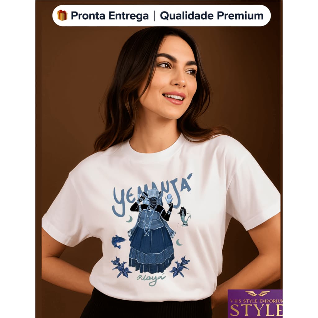 Camiseta Yemanjá Odoyá 🌊 Axé, Respeito & Ancestralidade ✨ Roupas de Umbanda e Candomblé • Presente