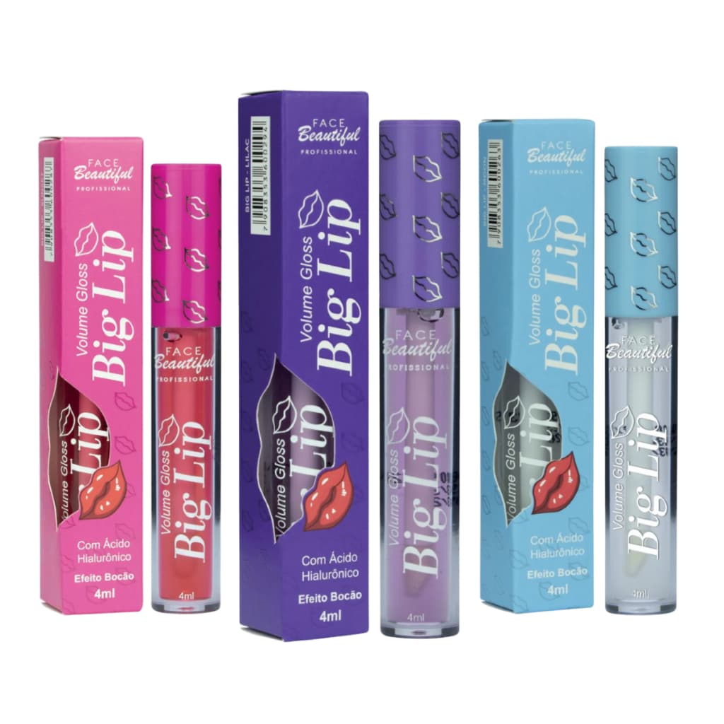 Gloss Big Lip Volume Brilho Labial Efeito Bocão Com Ácido Hialurônico Face Beautiful