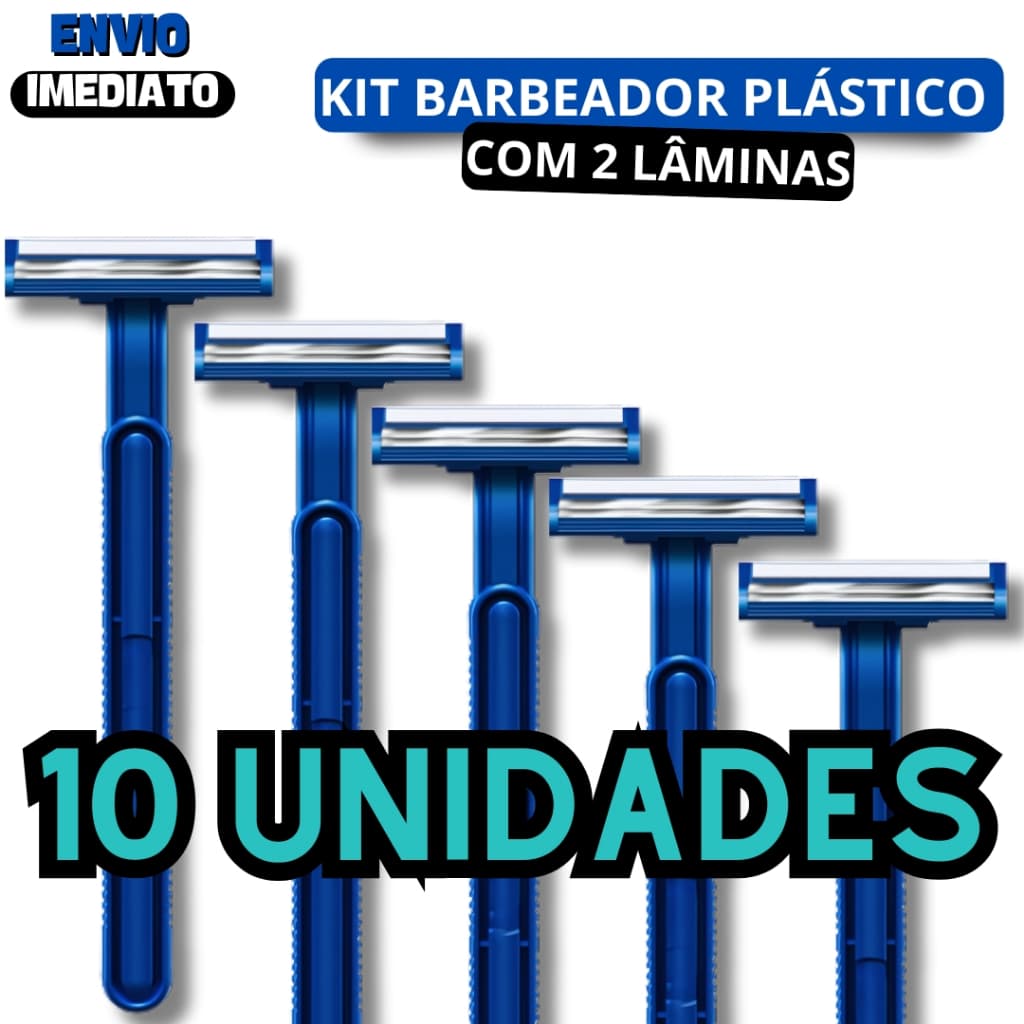 Kit 10 Barbeador Aparelho Depilador 2 Lâminas Corte Perfeito Prestobarba Barbear