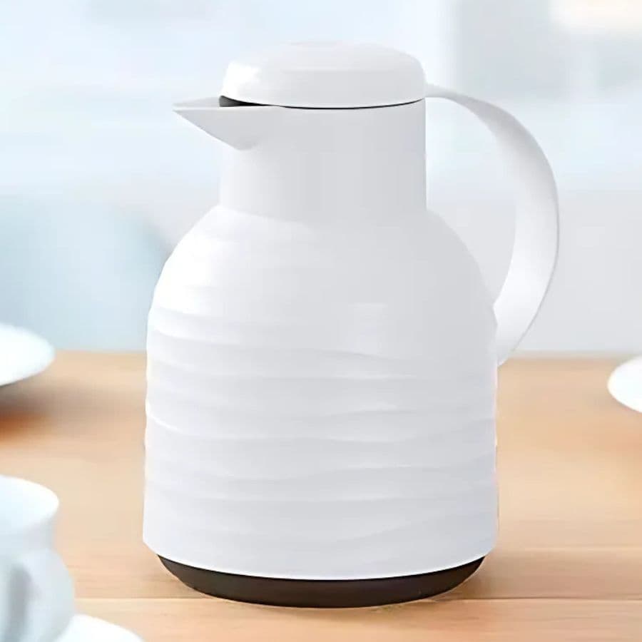 Garrafa Térmica de Café 1L Emsa Samba Wave Branca 12h Quente