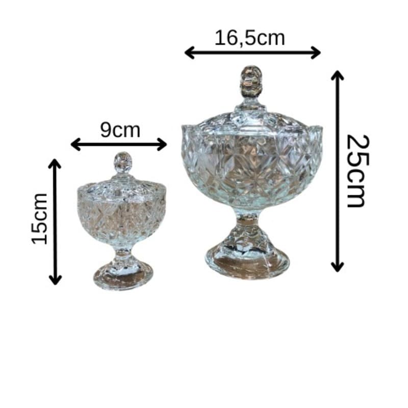 Baleiro Com Bomboniere Kit Para Doces Balas De Cristal Baleiro Bomboniere Cristal D'or Kit 2 Peças