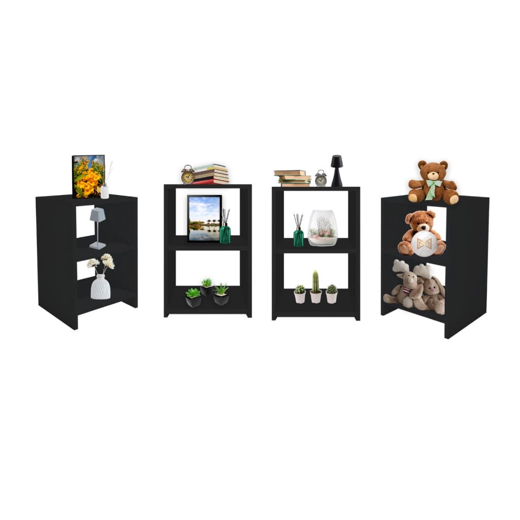KIT 4 Mesas de Cabeceira Nicho Preto Branco cm Quarto Cama Decoração