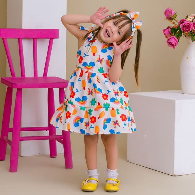 Vestido Infantil Menina  | Roupa Menina 1, 2,  3 ANOS