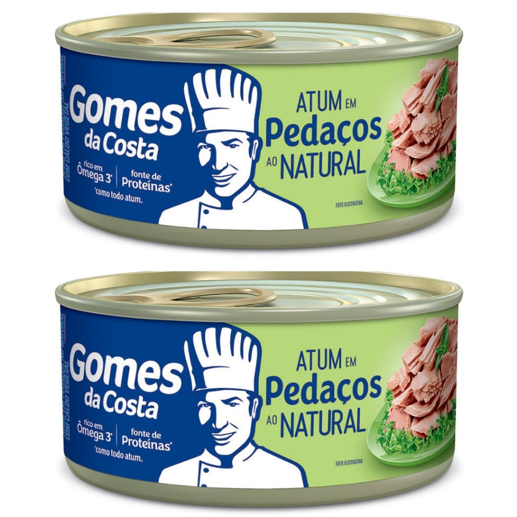KIT 2 Atum Gomes da Costa Pedaços ao Natural 170gr