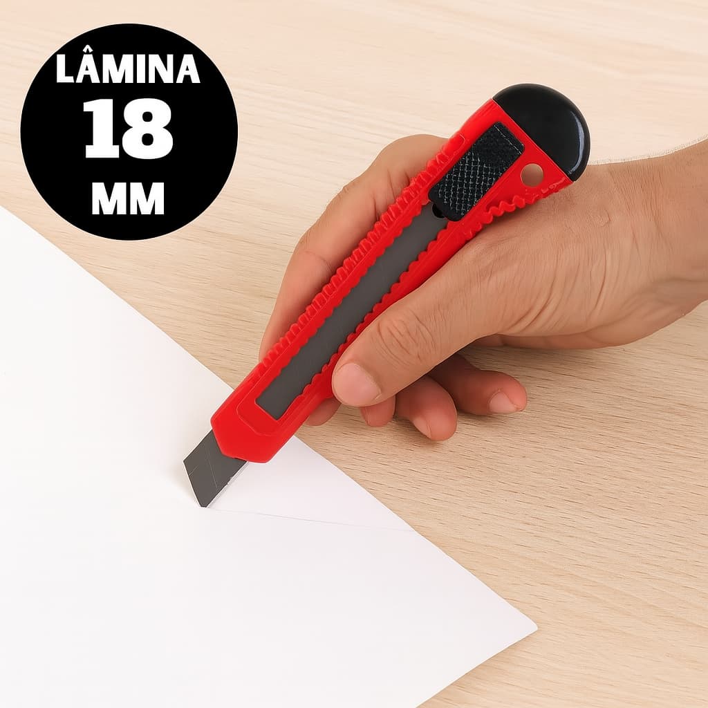 Estilete Metal Profissional Para Embalagens e Fita larga, Papelaria