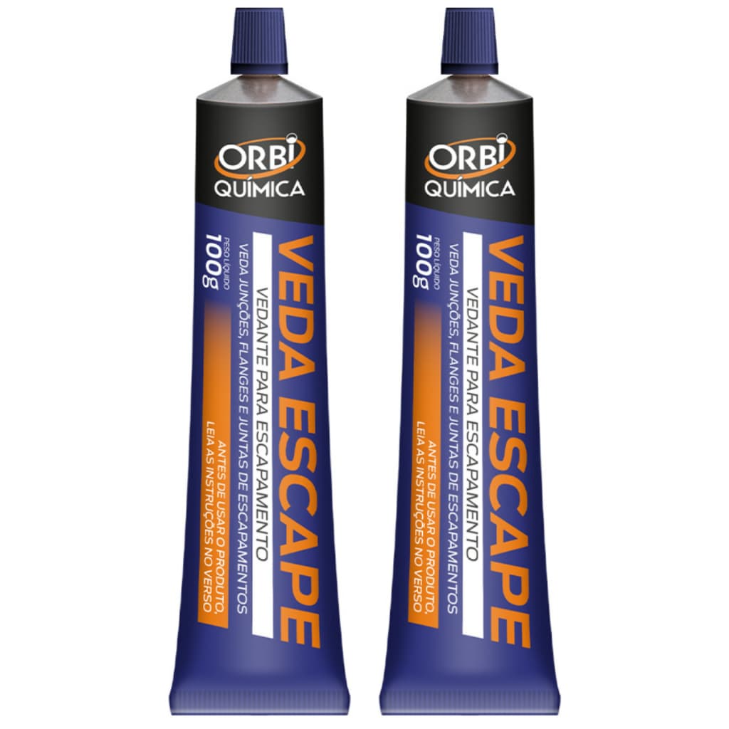 Kit 02 unidades Veda Repara Escapamento Furo Vazamento Carro Moto 100gr - Orbi Quimica