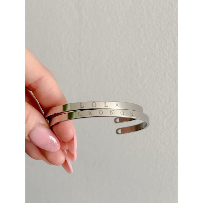 Bracelete Personalizado com Frase Aço Inox Gravação a Laser Garatia