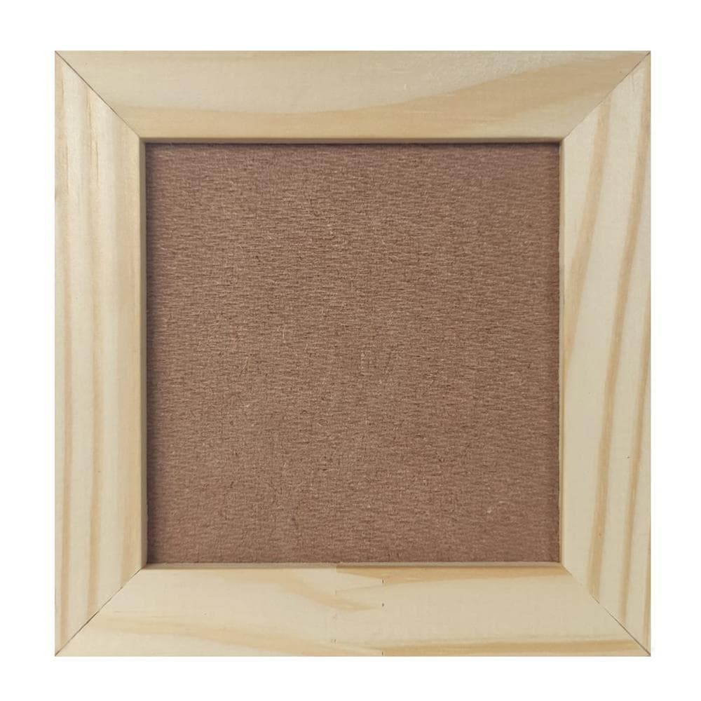 Moldura Quadro Porta Retrato PINUS Tamanhos 7X7 7,5X7,5 10x10 15x15 20x20 com Vidro