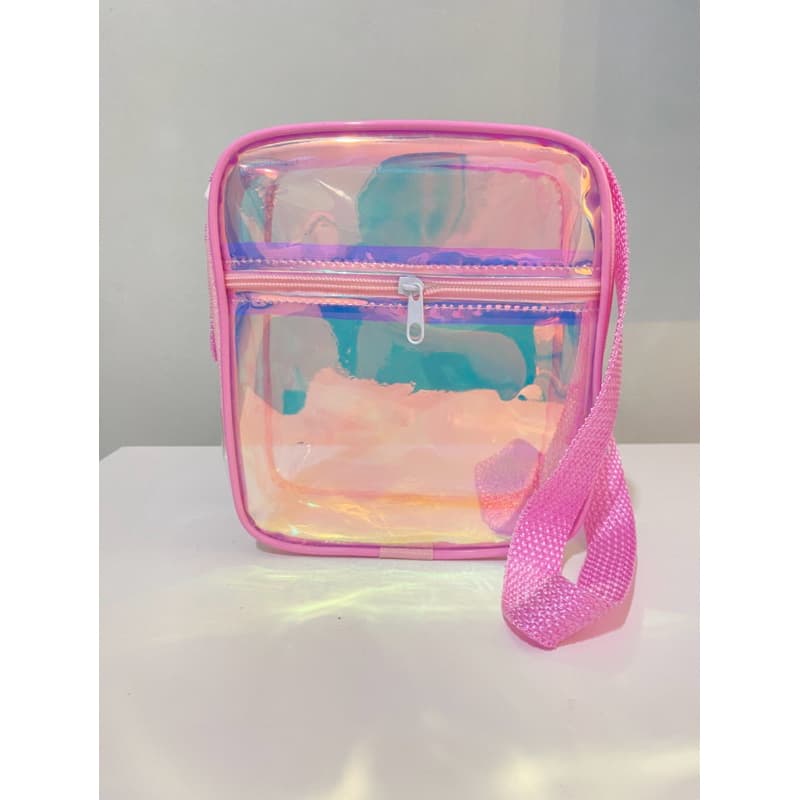Bolsa transversal shoulder bag de ombro transparente tira colo lateral para meninas brindes para festa debutantes