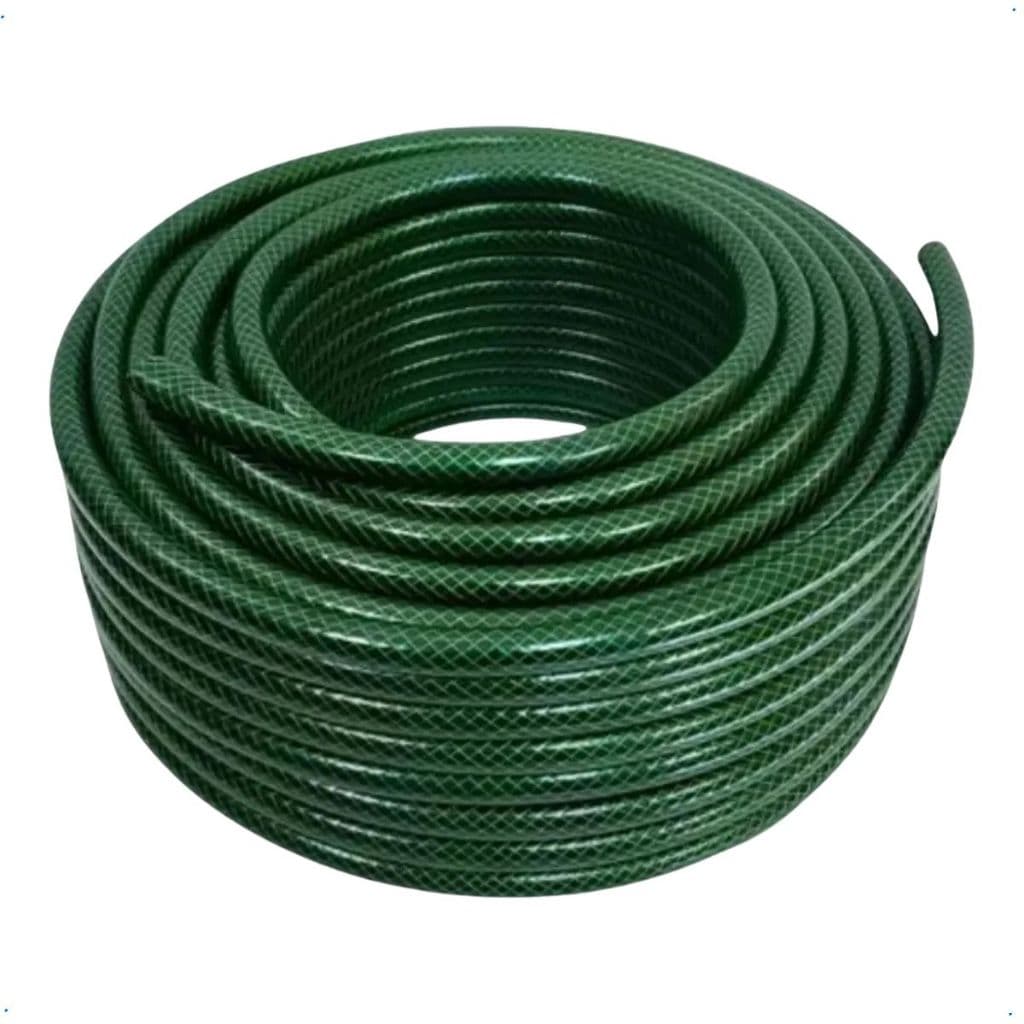 Mangueira Trançada Jardim Reforçada 20mm Verde Emborrachada Siliconada