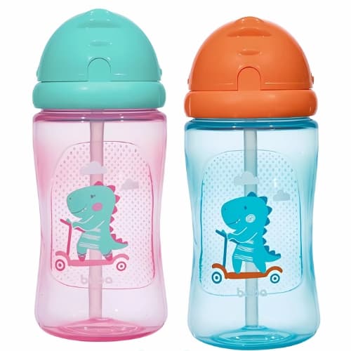 Garrafinha Infantil Bebê Buba Canudinho Criança Lanche Escolar Bebe Canudo Silicone Copo Alimentação