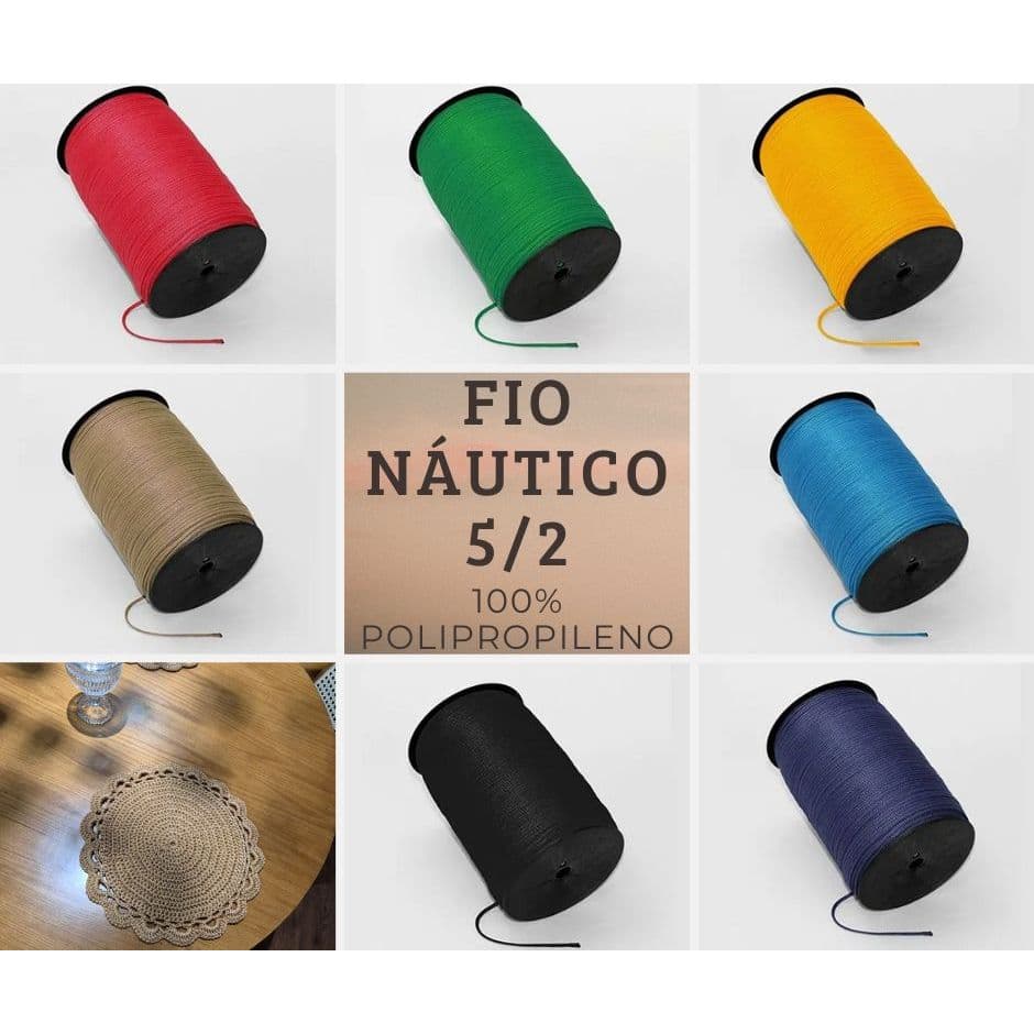 Fio Náutico 5/2 - 5mm - Cordão 100% Polipropileno 1kg - Artesanato e Macramê