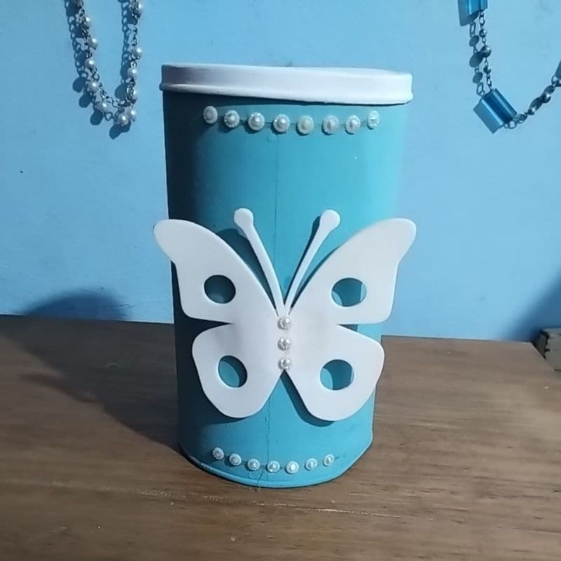 Porta algodão com borboletas 🦋