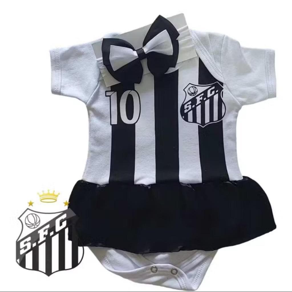 Body Bebê Santos Saia + Laço Mesversario