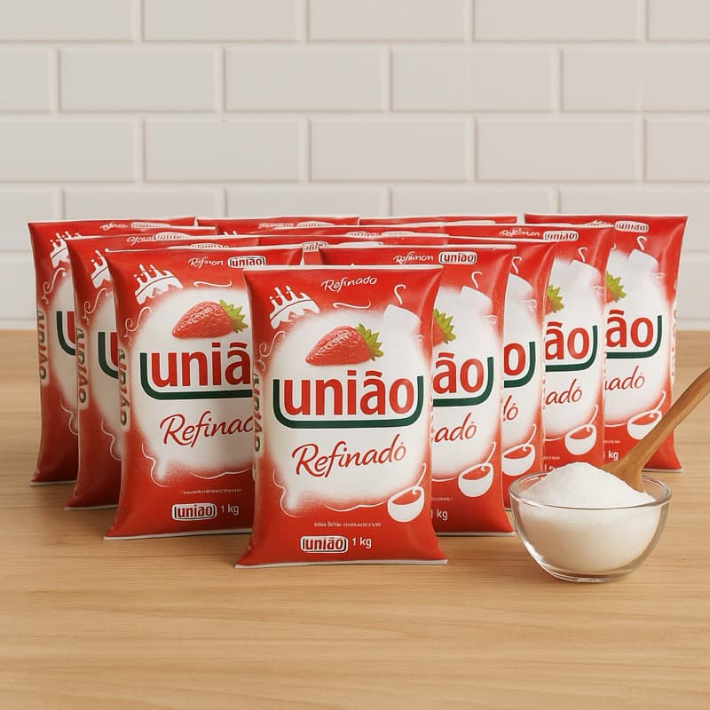 Açúcar Refinado União 1kg – Kit com 10 Unidades | Cozinha, Bolos e Doces