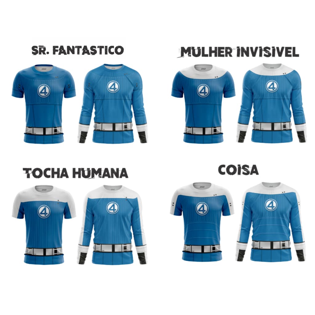 Camiseta Quarteto Fantástico, Super Heróis Traje 3D, Tocha Humana, Coisa, Sr Incrível, Mulher Invisível Adulto Infantil