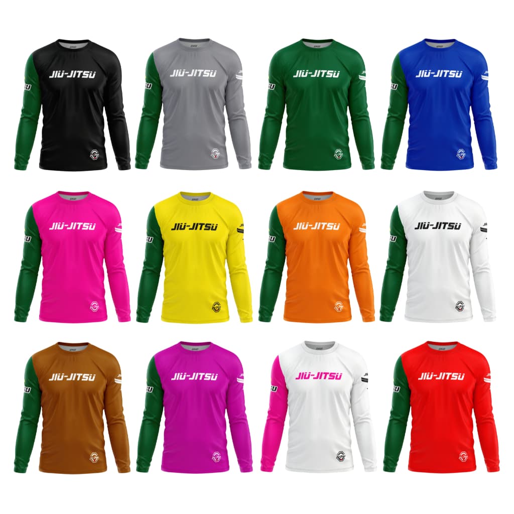Camiseta Esportiva Manga Longa Brazilian Jiu Jitsu / Treino / Luta / Academia Camisa com tecido Dry Fit e proteção UV 50