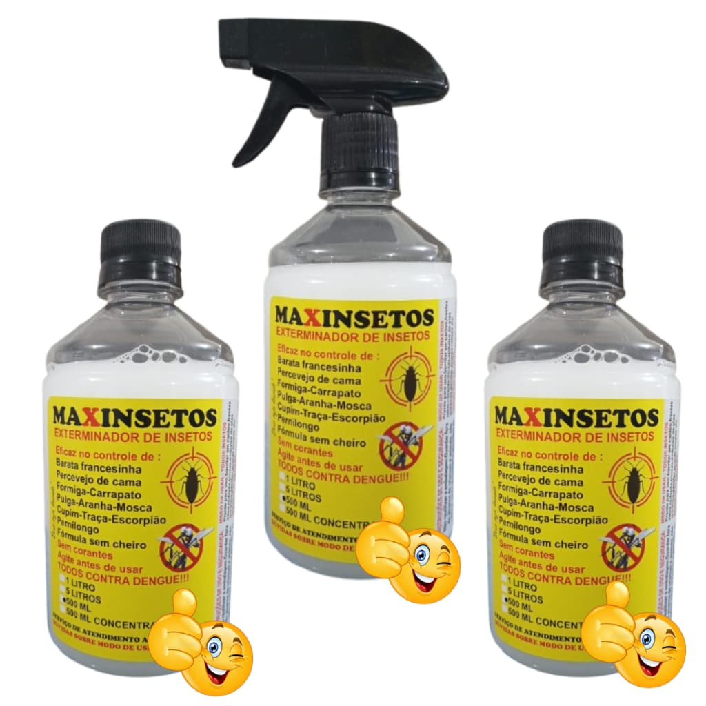 3 Multi-inseticida percevejo de cama com ação imediata,sem cheiro forte + 1 borrifador incluido esse resolve de verdade