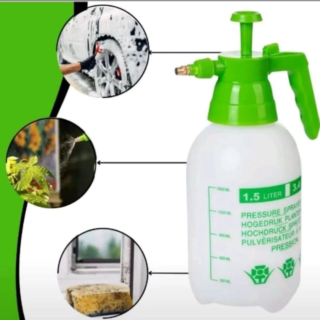 Pulverizador Manual Spray Pressão Borrifador 1.5L, 1.6L Bico Ajustável Jardim Limpeza Ergonômico