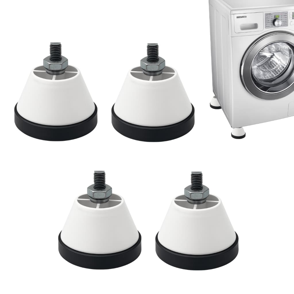 Kit 4 Pés Para Lava e Seca Samsung Nivelador Anti Vibração Branco Máquina de Lavar