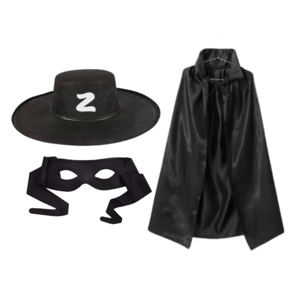Fantasia do Zorro Adulto e Infantil Masculina Carnaval Cosplay