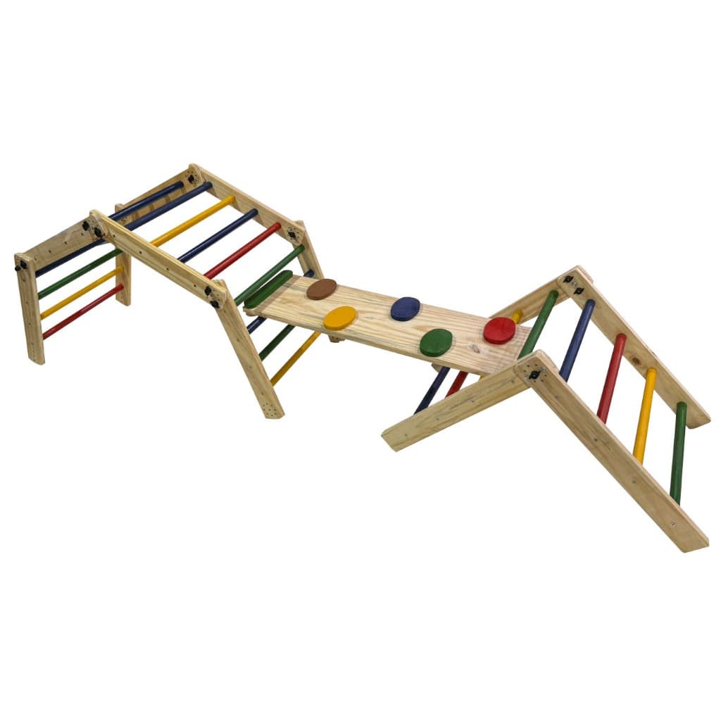 Triângulo Montessori Articulável Duplo + Simples com Rampa Colorido
