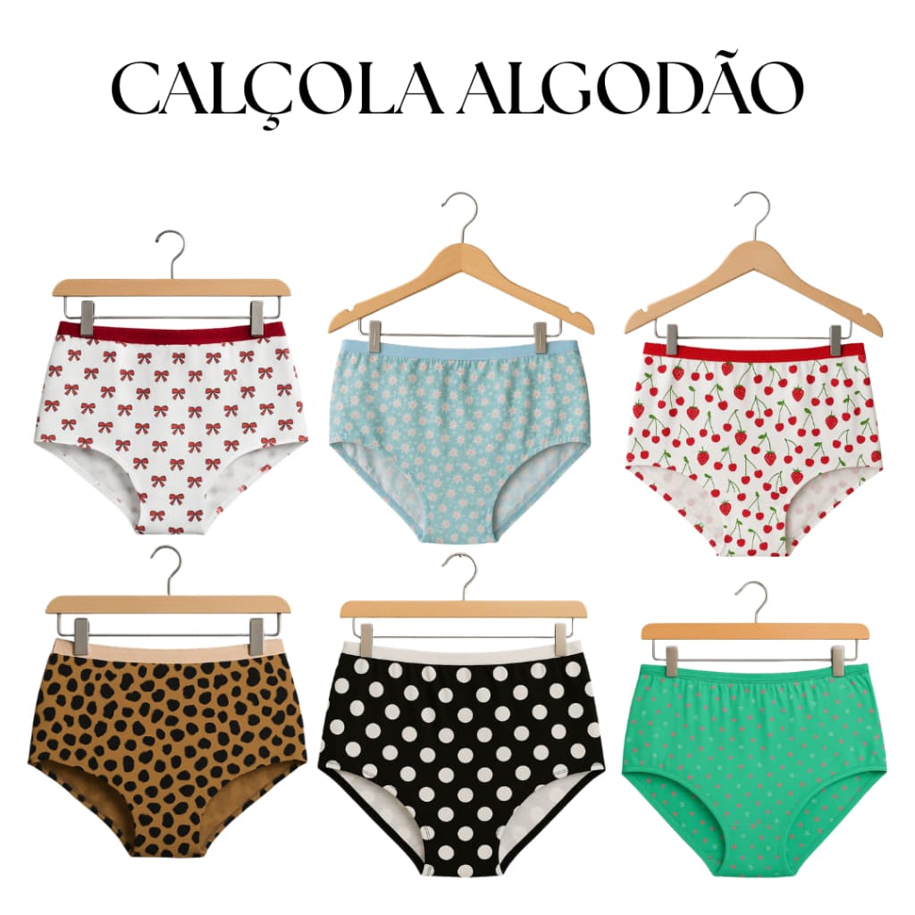 Kit Calçola Senhoras Algodão com 4 unidades